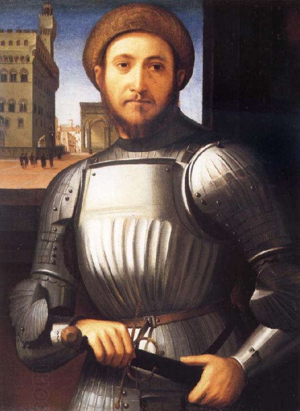 Francesco Granacci Portrait of Man in Armour oil painting picture